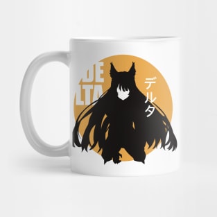 The Eminence in Shadow Delta in Clean Minimalist Anime Characters Design with Japanese Name Mug